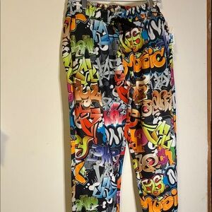 Fresh Multicolor Graffiti Sweatpants